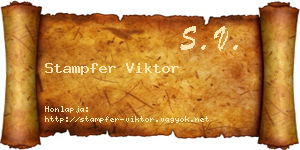 Stampfer Viktor névjegykártya
